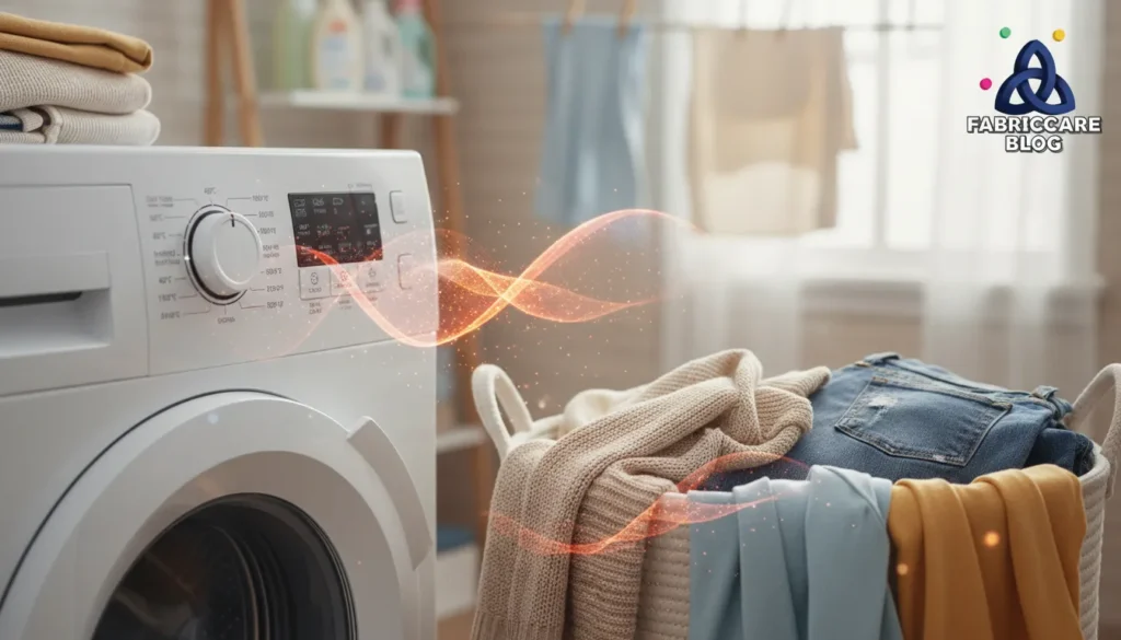 Laundry area with bedding exposed to improper care conditions, showing early signs of fabric damage caused by care mistakes.