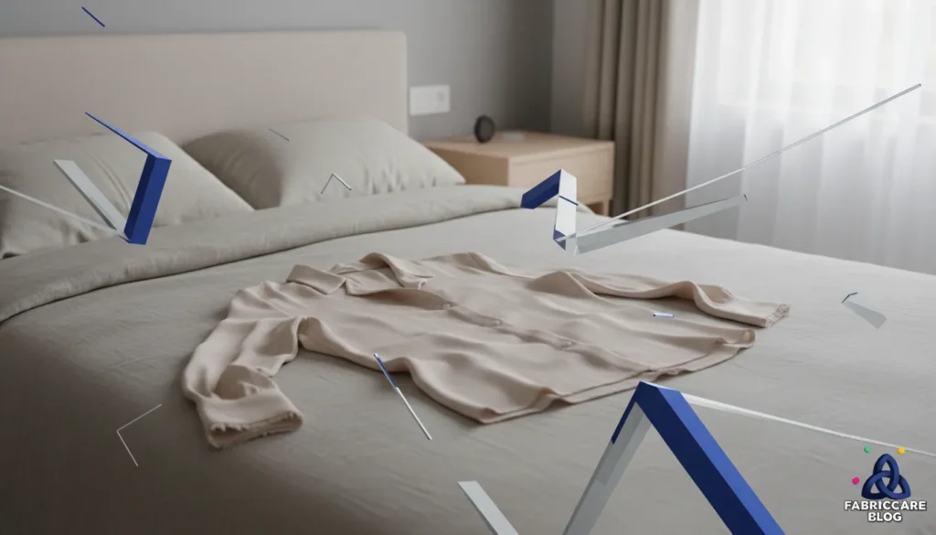 Delicate fabrics spread flat on a bed to dry properly