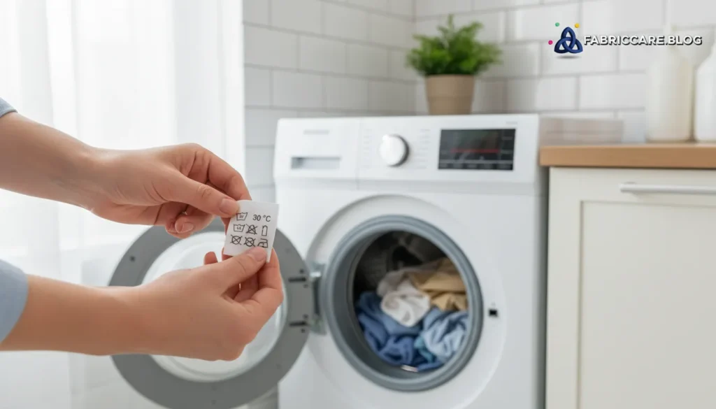 Washing machine being loaded cautiously while adjusting care after stopping stain removal